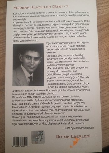 Franz Kafka - Aforizmalar (Modern Klasikler 7)