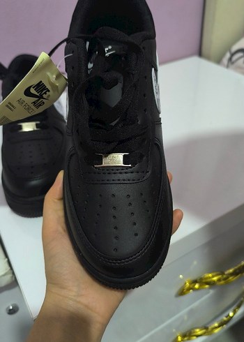 Siyah Baskılı Bağcıklı Kadın Spor Ayakkabı - Görsel 3