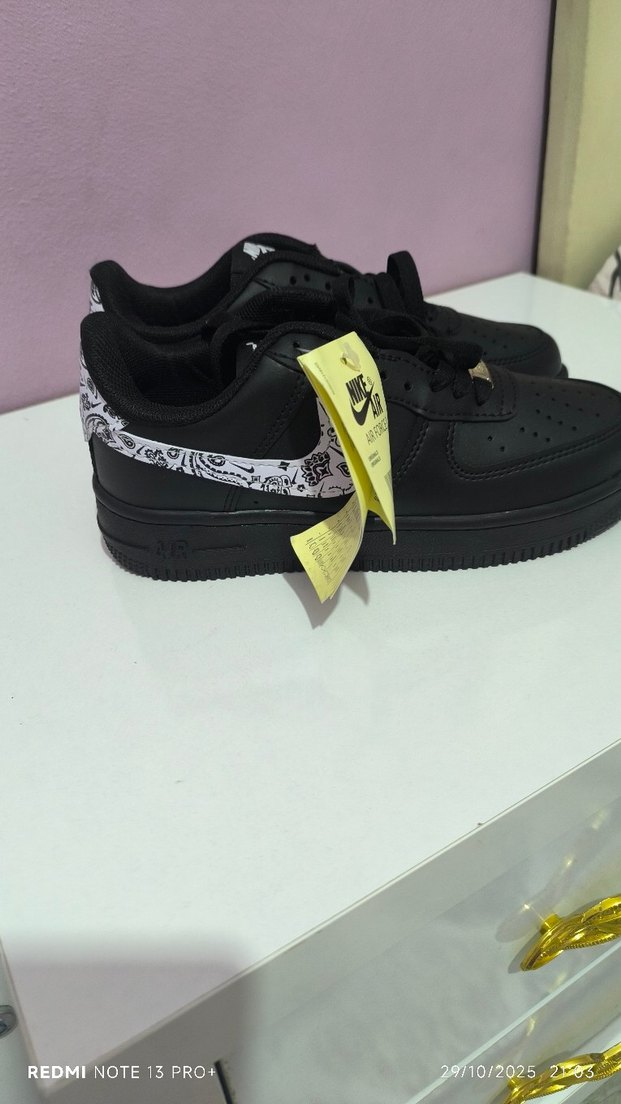 Siyah Baskılı Bağcıklı Kadın Spor Ayakkabı - Görsel 2