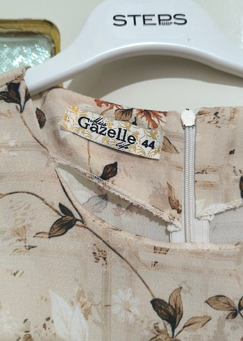 Bej, Uzun Kollu, Fırfırlı Mini Tunik - Görsel 3