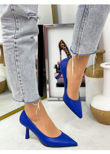 Diger Mavi Stiletto Topuklu Kadın Ayakkabı