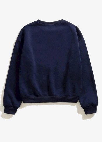 Trendyol & Milla Lacivert Baskılı unisex Sweatshirt