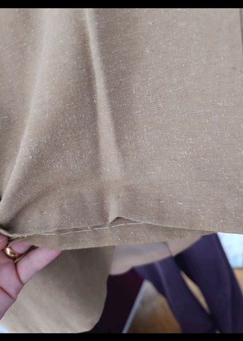 Bej Düğmeli Keten Midi Yelek pantolon takım - Görsel 4