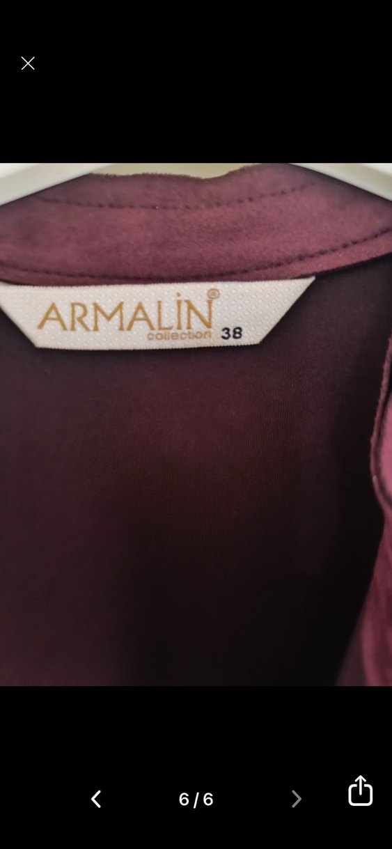 Mürdüm Süet Mini Fermuarlı Kadın Ceket - Görsel 4