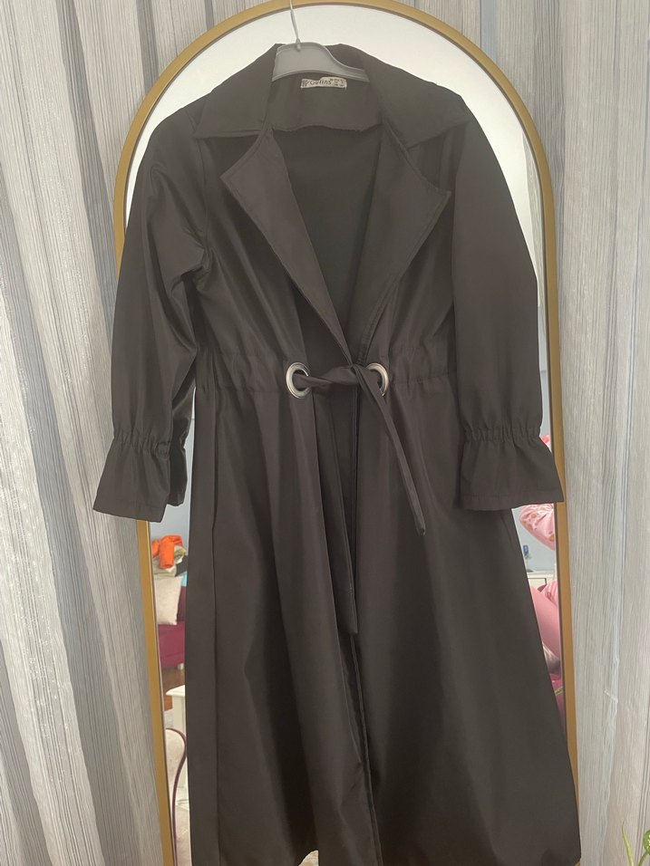 Bej Uzun Keten Kadın Trençkot fiyat sorunuz lütfen - Görsel 2