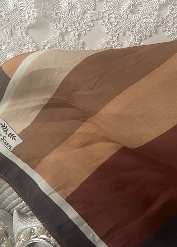 Drapeli Bohem Kahverengi Kadın Fular - Görsel 3