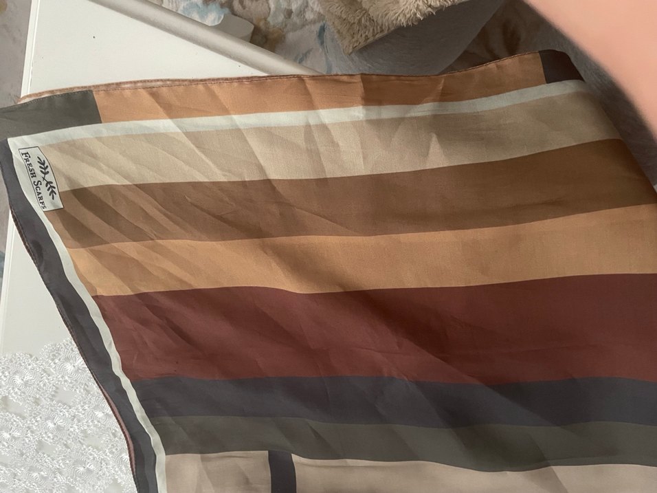 Drapeli Bohem Kahverengi Kadın Fular - Görsel 5