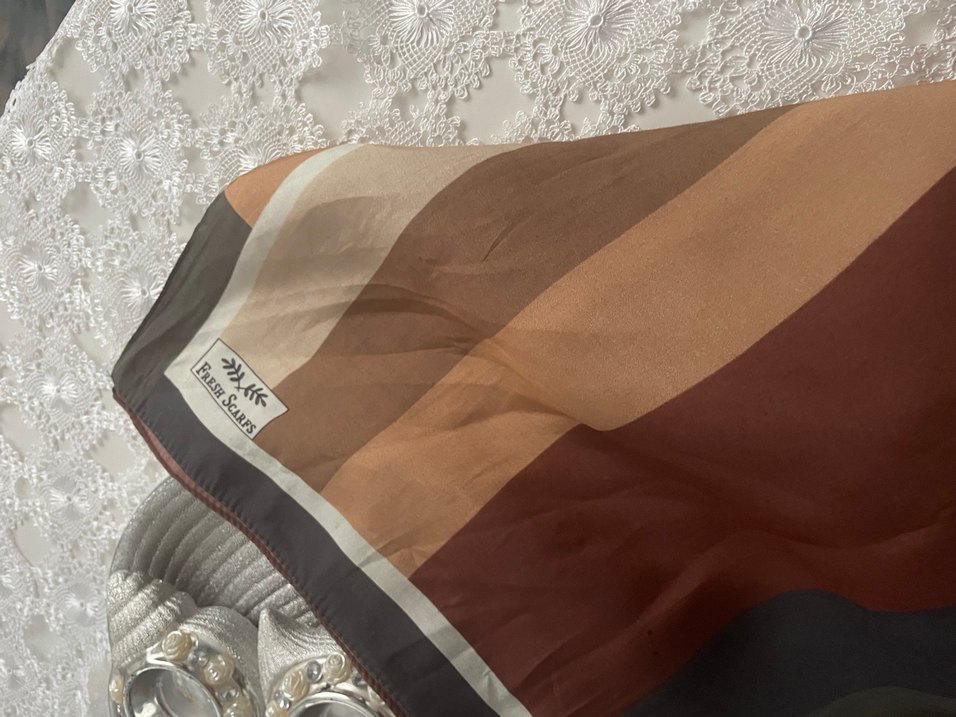 Drapeli Bohem Kahverengi Kadın Fular - Görsel 3