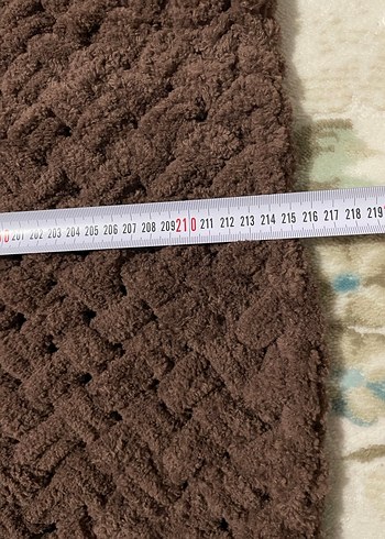 Kahverengi Örgü  tek kişilk Battaniye alize ip ile örülmüştür - Görsel 7