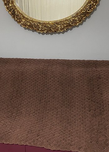 Kahverengi Örgü  tek kişilk Battaniye alize ip ile örülmüştür - Görsel 10