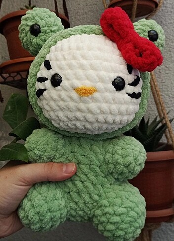 Beden Kurbağa şapkalı Hello Kitty