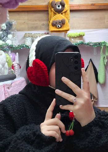 Nakışlı Bohem Örgü Kadın Kulaklık - Görsel 2