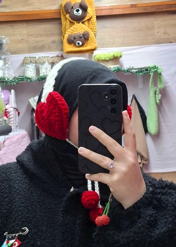 Nakışlı Bohem Örgü Kadın Kulaklık - Görsel 5