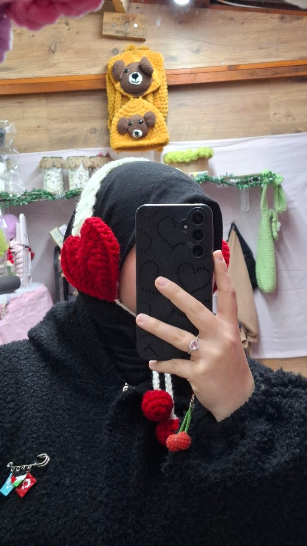 Nakışlı Bohem Örgü Kadın Kulaklık - Görsel 5