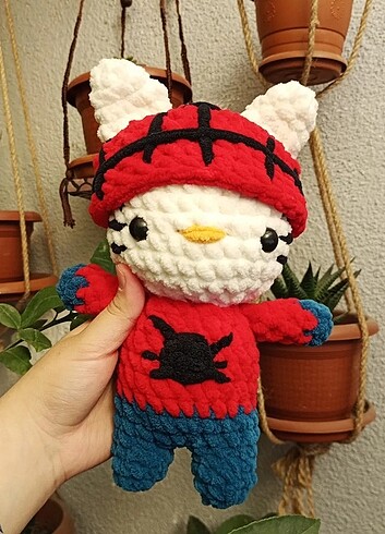  Beden Renk Spiderman kostümlü Hello Kitty 
