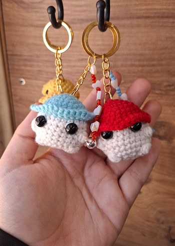 Hello Kitty Renkli Örgü Bohem Anahtarlık