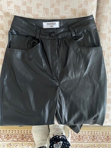 Diğer Holly Lolly Yüksek Bel Wide Leg Deri Pantolon