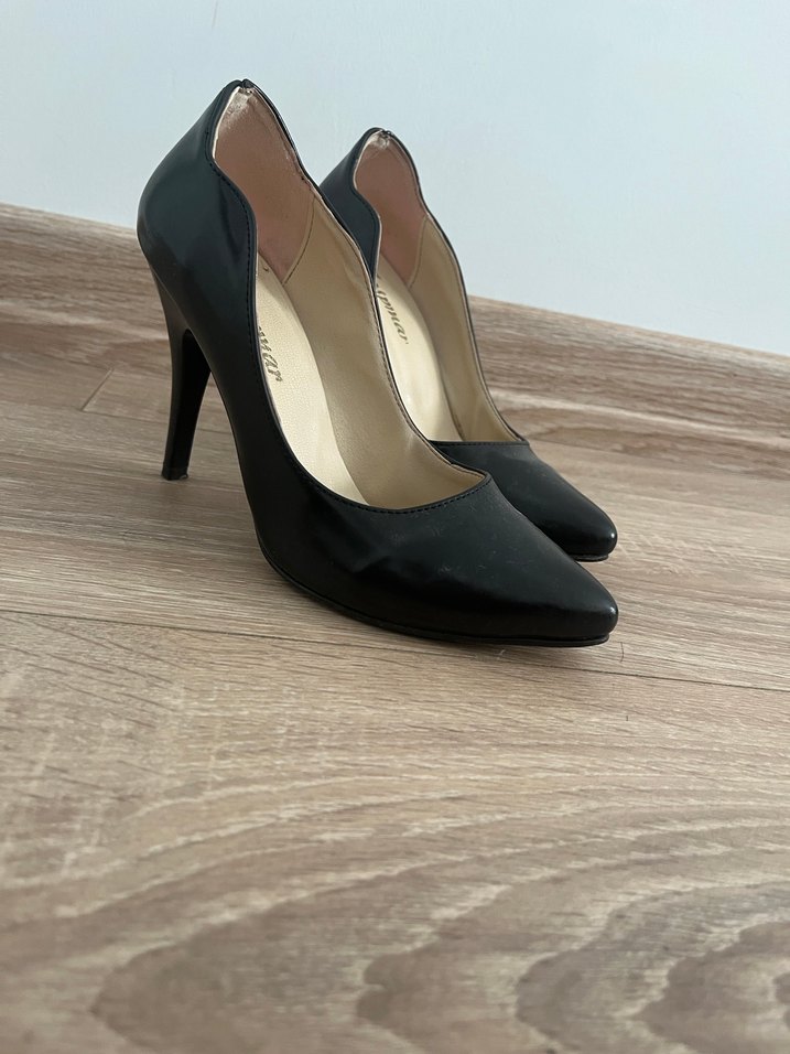 Kadın Siyah Rugan Stiletto Topuklu Ayakkabı - Görsel 2