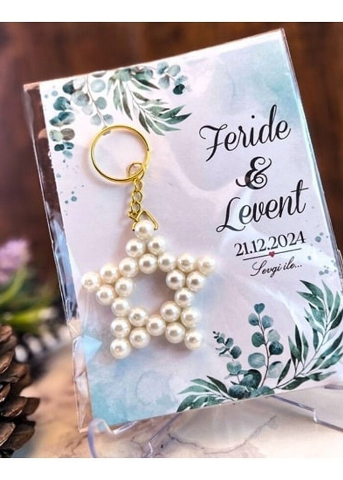 İNCİLİ YILDIZ ANAHTARLIK  - Görsel 2