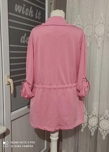 s Beden pembe Renk Katlı yaka ceket pembe