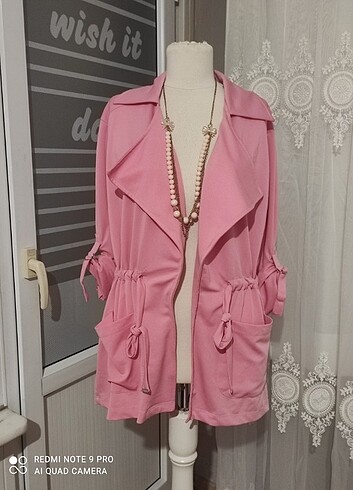 s Beden Katlı yaka ceket pembe