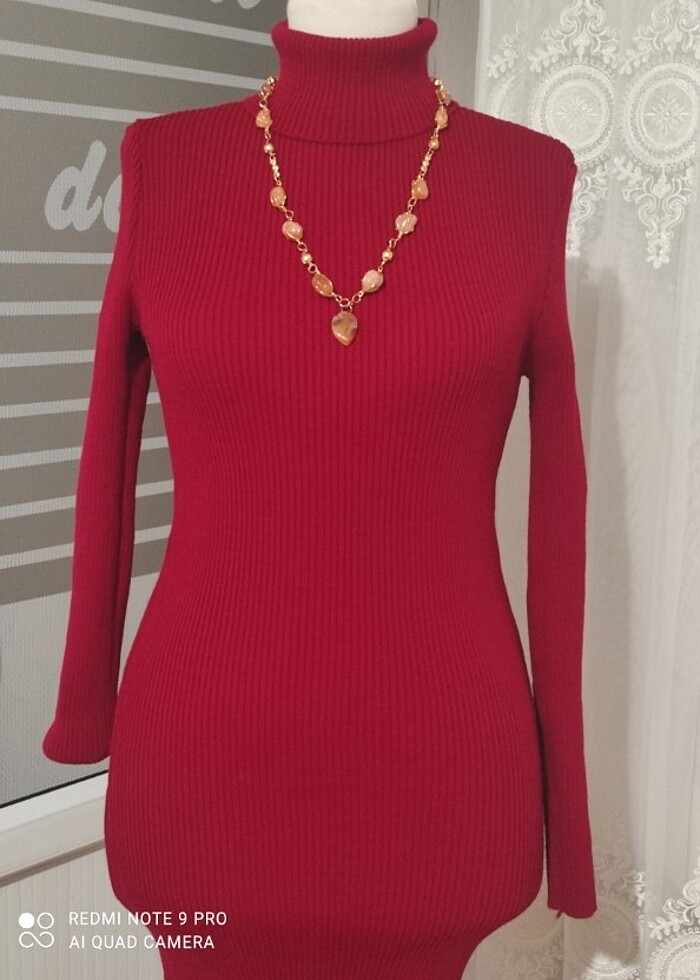 Boğazlı triko elbise  - Görsel 3