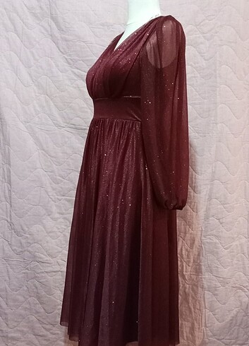 Simli midi abiye - Görsel 3