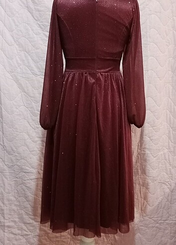 Simli midi abiye - Görsel 4