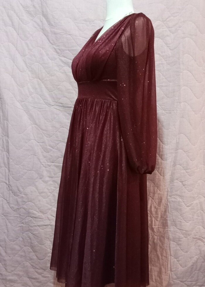 Simli midi abiye - Görsel 3