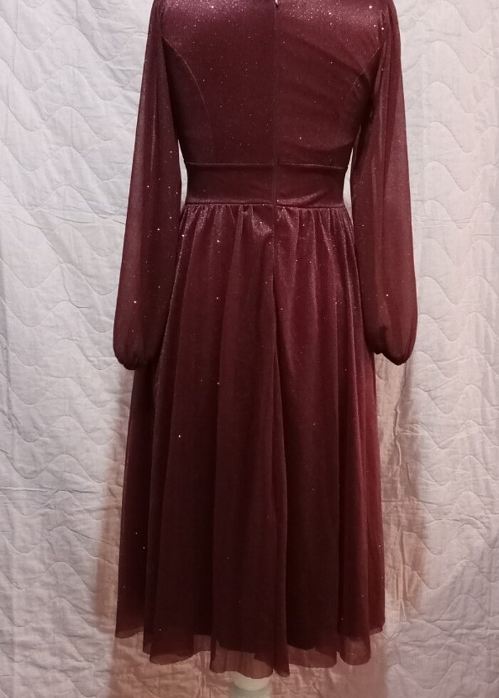 Simli midi abiye - Görsel 4