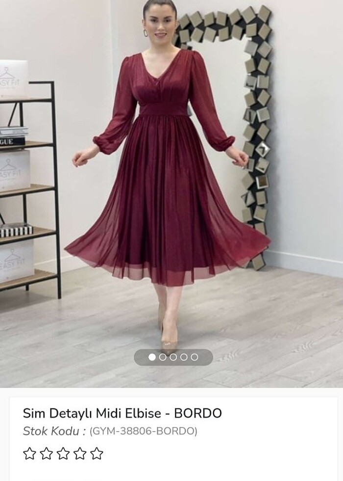 Simli midi abiye - Görsel 2