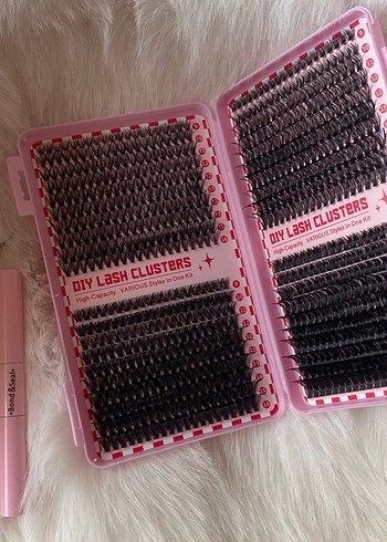 Pembe Kutuda Koyu Renk Sahte Kirpik Seti - Görsel 2