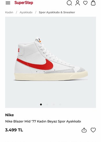 Nike Blazer Mid 77 Beyaz Sneaker