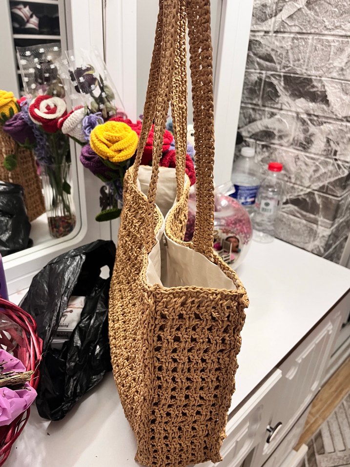 Bej Örgü Kadın Çanta - Görsel 2