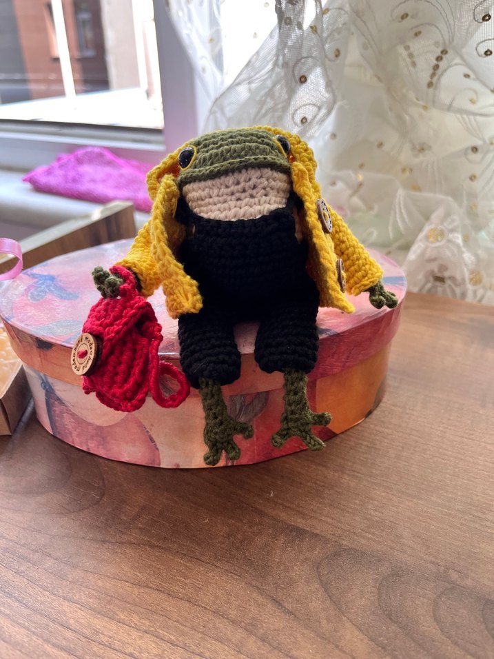 Rengarenk Örgü Kurbağa Bebek - Görsel 2