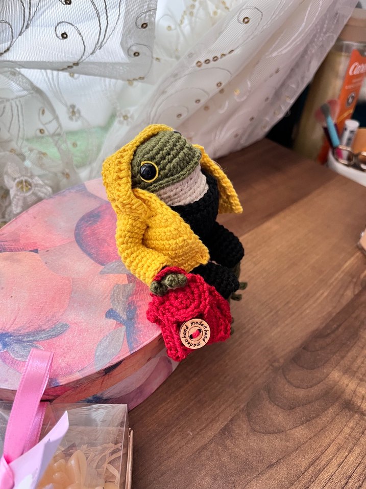 Rengarenk Örgü Kurbağa Bebek - Görsel 3