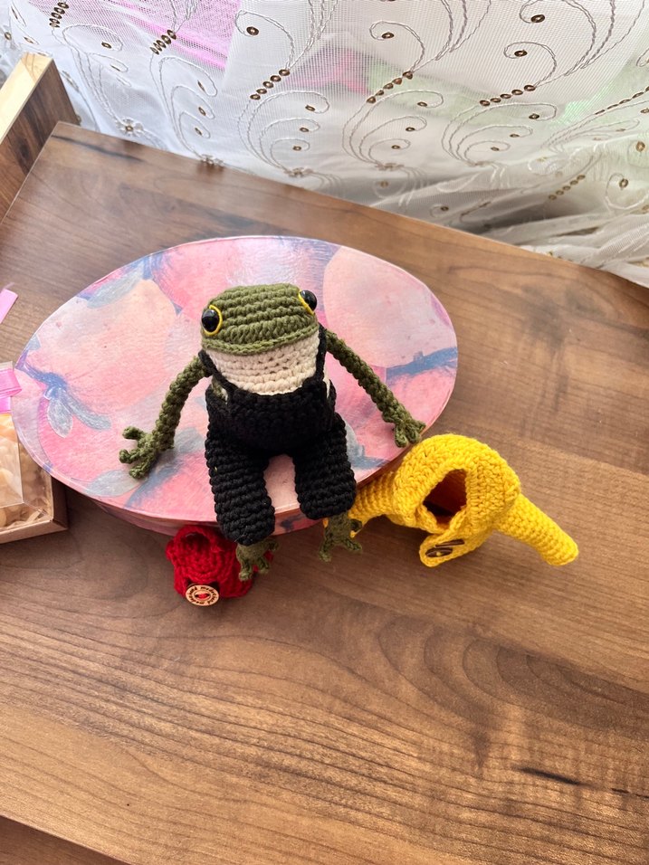 Rengarenk Örgü Kurbağa Bebek - Görsel 4