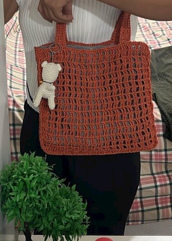 Dantel Detaylı Örgü Kadın Çanta - Görsel 3