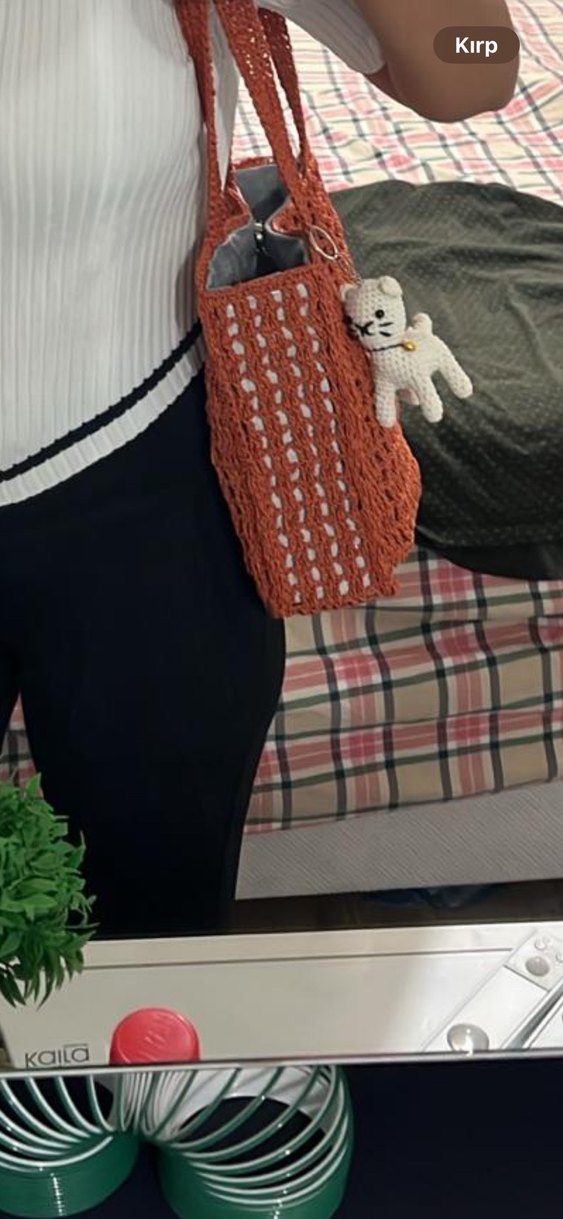 Dantel Detaylı Örgü Kadın Çanta - Görsel 2