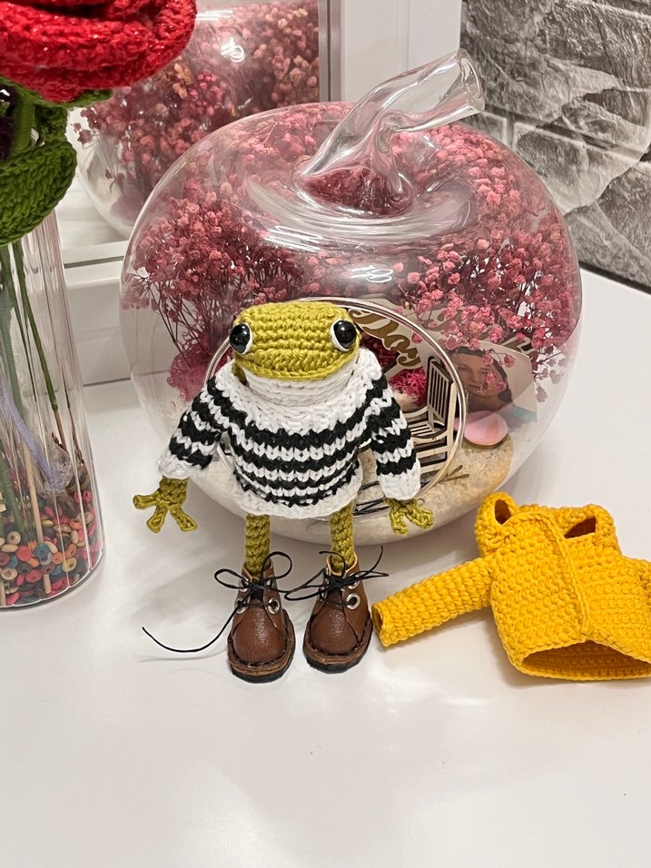 Renkli Örgü kurbağa Oyuncak - Görsel 3