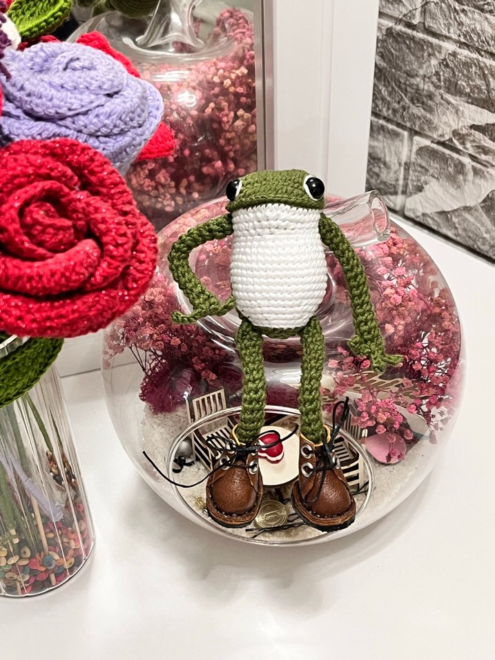 Renkli Örgü kurbağa Oyuncak - Görsel 4