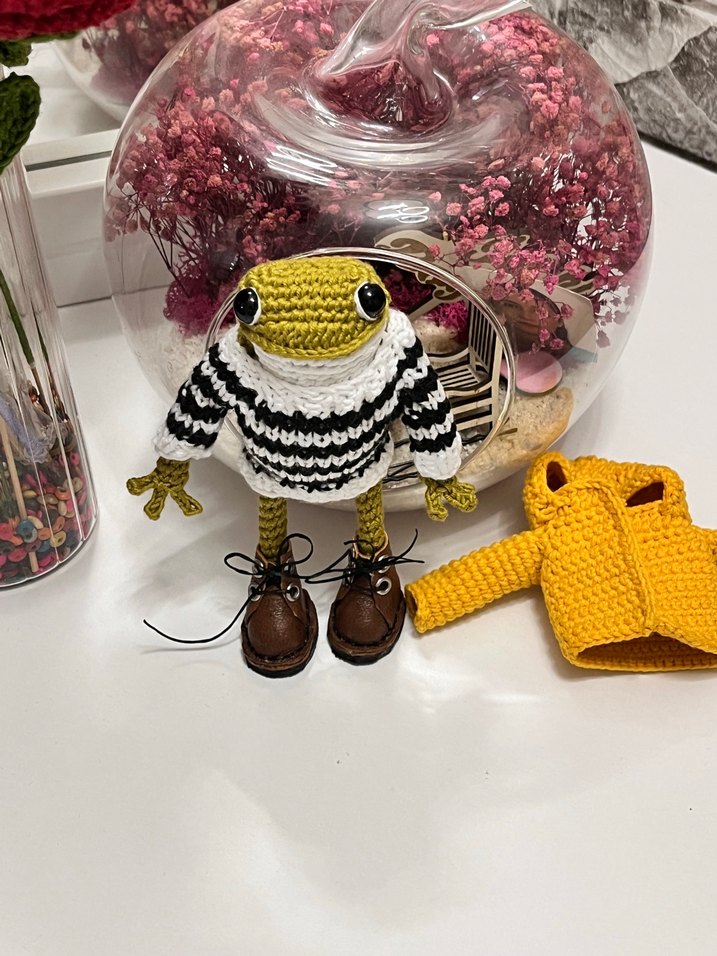 Renkli Örgü kurbağa Oyuncak - Görsel 2