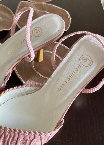 38 Beden pembe Renk Pembe Süet Stiletto Pliseli Kadın Ayakkabı