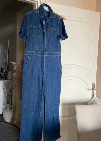 l Beden lacivert Renk Kadın Lacivert Denim Uzun Tulum