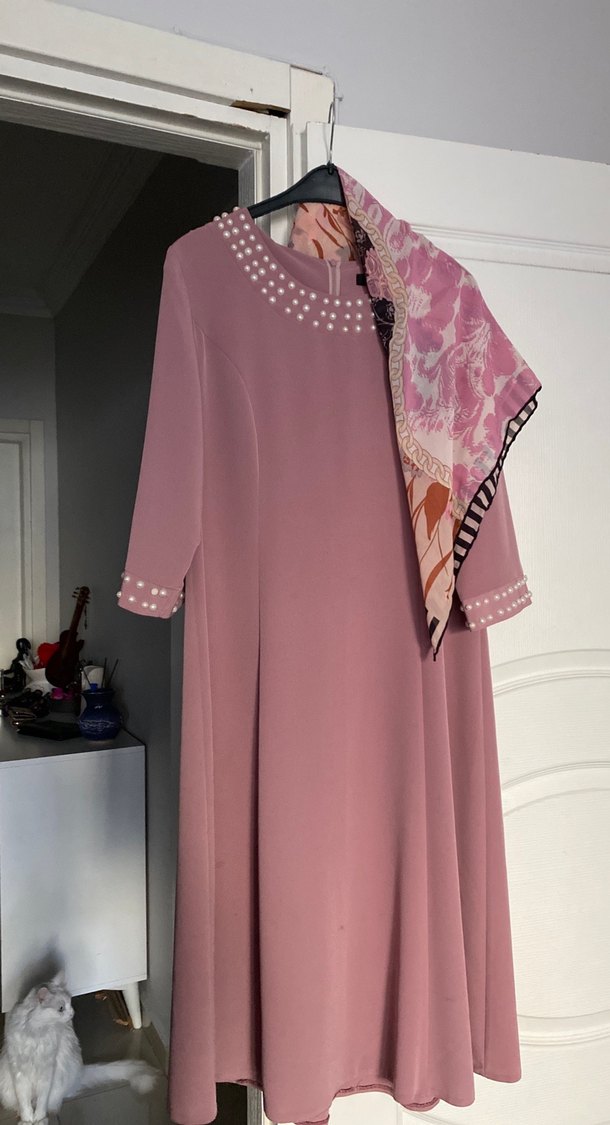 Pembe Uzun Bohem Salaş Elbise - Görsel 4