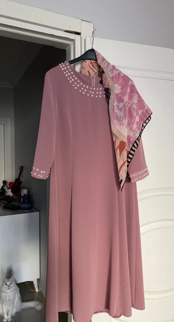 Pembe Uzun Bohem Salaş Elbise - Görsel 3