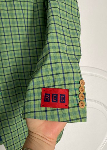 Düğmeli Yeşil bayanCeket - Görsel 5