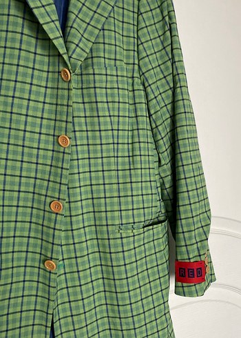 Düğmeli Yeşil bayanCeket - Görsel 2