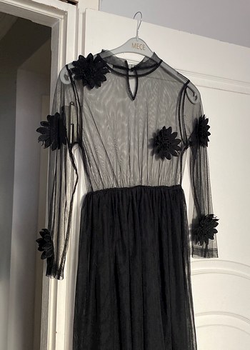 Uzun Siyah Gotik Kadın Elbise - Görsel 2