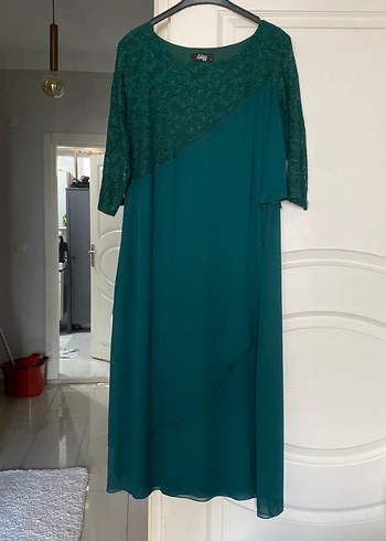 Uzun Kollu Bohem Hamile Abiye Elbise - Görsel 5